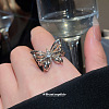 Brass Micro Pave Cubic Zirconia Cuff Open Rings for Women WG07C7C-02-2