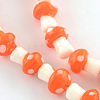 Mushroom Handmade Lampwork Beads Strands LAMP-R116-15-2