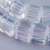 Electroplate Glass Cube Bead Strands X-EGLA-R003-3