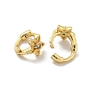 Brass Micro Pave Cubic Zirconia Hoop Earring EJEW-C088-01B-G-2