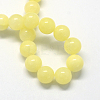Natural Dyed Yellow Jade Gemstone Bead Strands X-G-R271-8mm-Y06-1