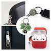 Flower Leaf Alloy Enamel & Glass Pendant Keychain KEYC-AB00014-5