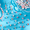 Handmade Flower Printed Porcelain Ceramic Beads PORC-LT0001-12C-7