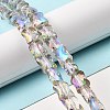 AB Color Plated Transparent Glass Beads Strands EGLA-P051-06A-A07-2