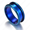 201 Stainless Steel Grooved Finger Ring Settings STAS-TAC0001-10B-L-1