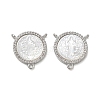 Brass Micro Pave Clear Cubic Zirconia Chandelier Component Links CU-CBA5585-03P-03-1