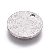 Tarnish Resistant 304 Stainless Steel Textured Pendants STAS-I098-01-10mm-P-1