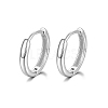 Anti-Tarnish Rhodium Plated 925 Sterling Silver Huggie Hoop Earrings PN7654-4-1