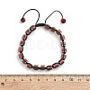 Adjustable Natural Red Jasper and Non-magnetic Synthetic Hematite Braided Bead Bracelets BJEW-Z090-01M-5