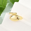 Oval Brass Open Cuff Rings for Women RJEW-G343-17G-3