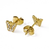 Crystal Rhinestone Butterfly Stud Earrings EJEW-P212-18G-2