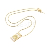 Brass Pave Shell Rectangle Saint Benedict Medal Pendants Necklaces for Women NJEW-Z053-01G-01-4