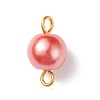 Glass Imitation Pearl Connector Charms PALLOY-JF01881-04-2
