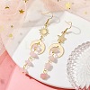 Moon & Sun & Star Brass Asymmetrical Earrings EJEW-JE05461-02-2