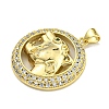 Brass Micro Pave Cubic Zirconia Pendants KK-K354-08G-G-2