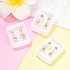 Heart Glass Ear Fake Plugs EJEW-H105-25G-B-3
