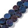 Electroplated Natural Druzy Agate Beads Strands G-M433-01B-1