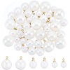 BENECREAT 60Pcs 3 Style ABS Plastic Imitation Pearl Charms KY-BC0001-28-1