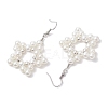 Star ABS Plastic Imitation Pearl Beaded Dangle Earrings EJEW-JE06329-4