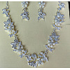 Alloy Crystal Rhinestone Link Necklaces & Stud Dangle Earrings Sets FS-WG2A178-01-4