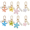 Olycraft 8Pcs 8 Style Alloy & Resin Enamel Pendant Keychains KEYC-OC0001-11-1