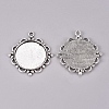 Tibetan Style Zinc Alloy Pendant Cabochon Settings TIBEP-M003-25AS-RS-1