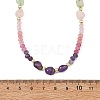 Dyed Natural Malaysia Jade Faceted Rondelle and Mixed Stone Nuggets Beaded Necklaces for Women NJEW-JN06315-3
