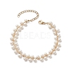 Shell Pearl Round Beaded Charm Bracelet BJEW-TA00219-1