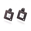 304 Stainless Steel Stud Earring Findings Ion Plating(IP) STAS-O119-13B-1