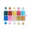 10 Colors Baking Painted Transparent Glass Round Beads DGLA-JP0001-22-6mm-1