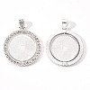 Alloy Pendant Cabochon Settings X-PALLOY-S107-005S-RS-2