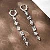 Brass Micro Pave Cubic Zirconia Hoop Dangle Earrings KK-CBA8324-09G-2