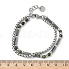 Natural African Turquoise(Jasper) & Non-magnetic Synthetic Hematite Beaded Multi-strand BJEW-Z148-05P-05-3