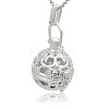 Silver Color Plated Brass Hollow Round Cage Pendants KK-J226-08S-2