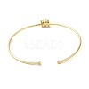 Rack Plating Brass Micro Pave Clear Cubic Zirconia Letter Open Cuff Bangles BJEW-A018-01G-M-3