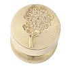 Golden Tone Round Wax Seal Brass Stamp Heads AJEW-M040-01G-L-2