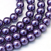 Baking Paint Pearlized Glass Pearl Round Bead Strands HY-Q003-6mm-59-1