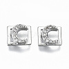 Brass Micro Pave Clear Cubic Zirconia Cabochons KK-S061-50P-NR-1