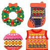 DIY Christmas Tree & Wreath & Bell & Sock & Vest Wooden Weaving Art DIY-P033-04-1