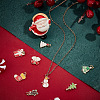 8Pcs 8 Styles Christmas Themed Real 18K Gold Plated Brass Enamel Charms KK-BBC0014-99-4