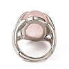 Oval Natural Rose Quartz Finger Ring G-Q184-06A-P-3