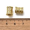 Brass Micro Pave Clear Cubic Zirconia European Beads ZIRC-I070-139G-2