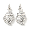 Rack Plating Brass Micro Pave Clear Cubic Zirconia Pendants KK-B093-18P-1