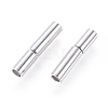 Platinum Plated Brass Bayonet Clasps X-KK646-3-2