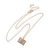 Brass Enamel Book Pendant Necklaces for Women KK-CBAF5B9-01G-03-2