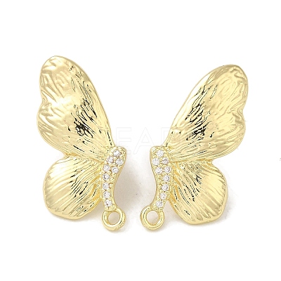 Brass Micro Pave Cubic Zirconia Studs Earring Findings LS-KK-K371-16G-1