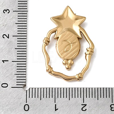 Star 304 Stainless Steel Pendant Cabochon Setting STAS-P454-09G-1