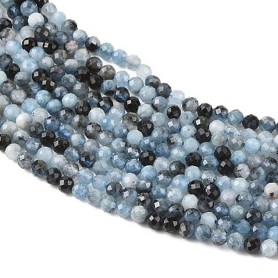 Natural Devil Blue Aquamarine Beads Strands G-K376-A06-4mm-1