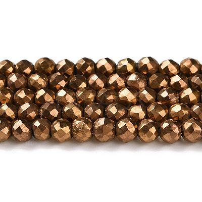 Electroplate Glass Beads Strands GLAA-H021-01B-FP01-1