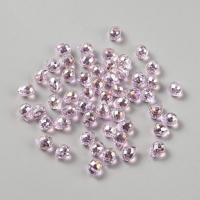 Electroplate Transparent Glass Beads GLAA-WH0039-68E-1